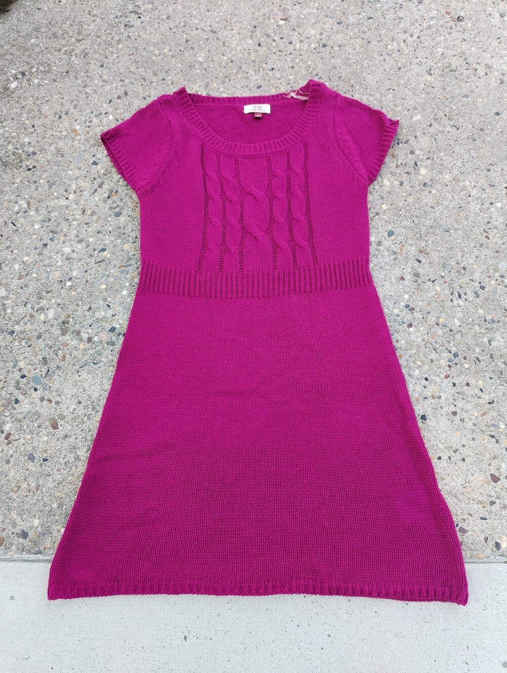 l.e.i Pink Knit Short Sleeve Dress